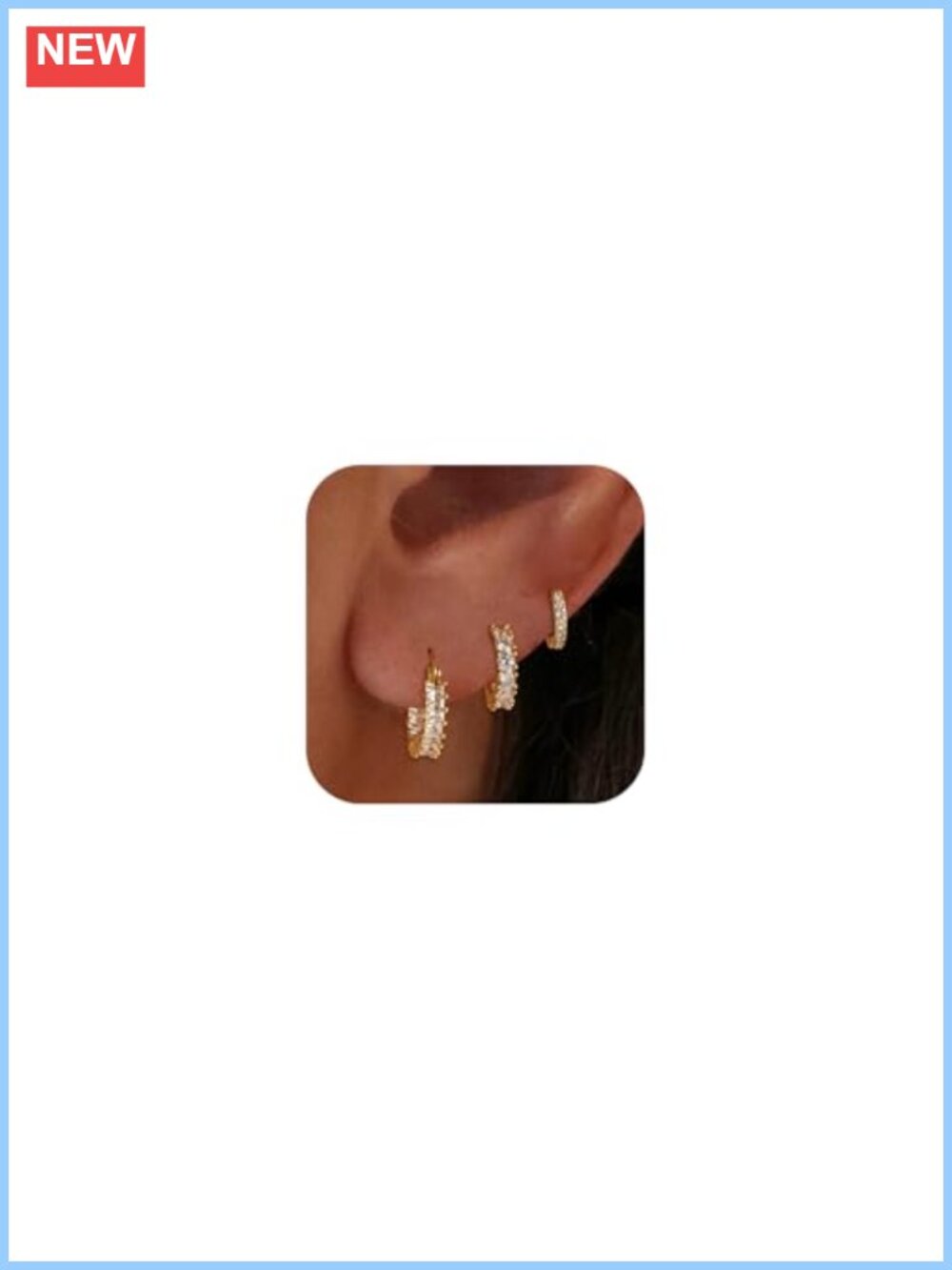 14K Gold Plated Brass Hoop Earrings Set Small Huggie Hoops Hypoallergenic